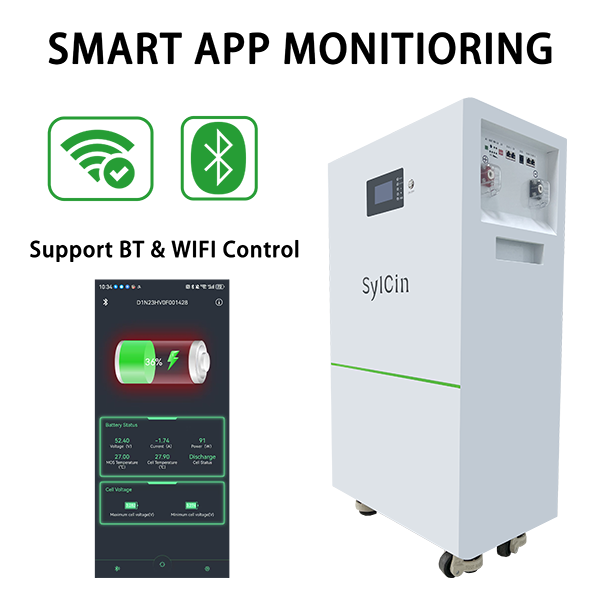Bluetooth and WiFi connectivity for monitoring product parameters via App for 10kWh/15kWh battery.